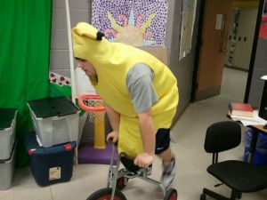 banana riding bike