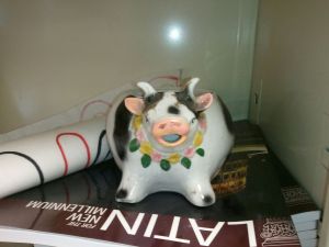 cow on shelf